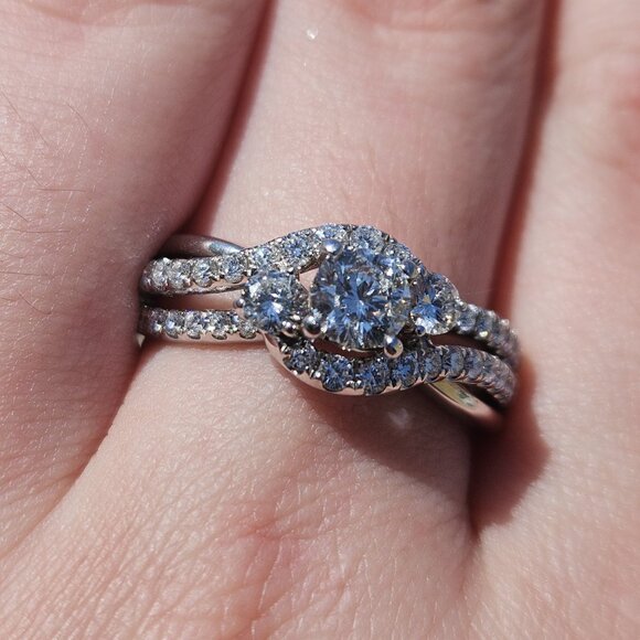 14K White Gold LEO Diamond Bypass Engagement Ring Band 1.23TCW 5.6 Gram Size 10 - Picture 2 of 16